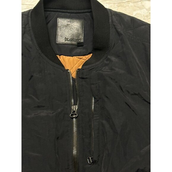 BLANK NYC Black Nylon Jacket Back zipper pocket  Men Size L - Picture 5 of 11